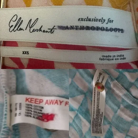 Anthropologie Ellen Merchant Shoulder-Tie Buttondown Dress Size XXS - Picture 11 of 16